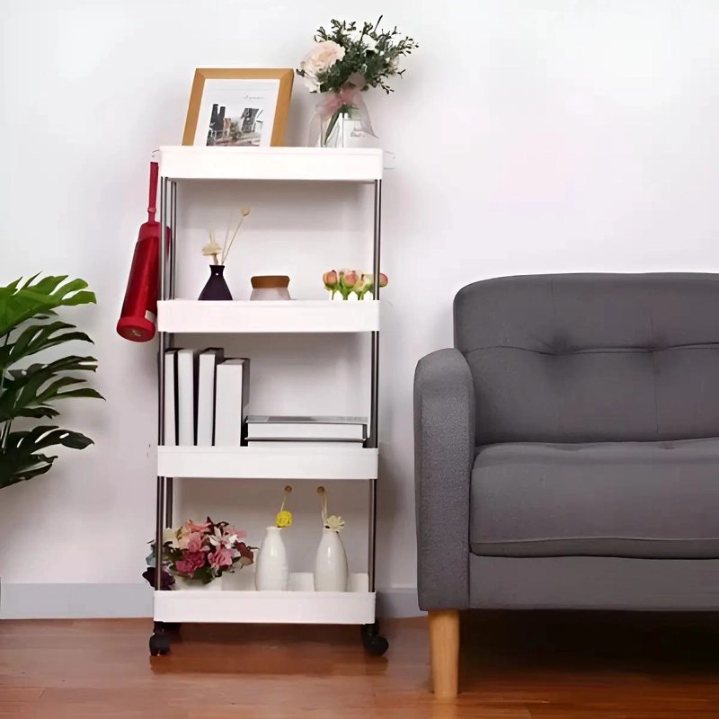 MUEBLE ORGANIZADOR MULTIFUNCIONAL 4 NIVELES COLOR BLANCO - 4