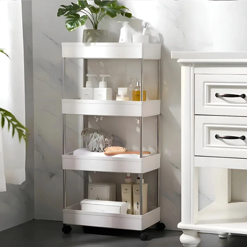MUEBLE ORGANIZADOR MULTIFUNCIONAL 4 NIVELES COLOR BLANCO - 5