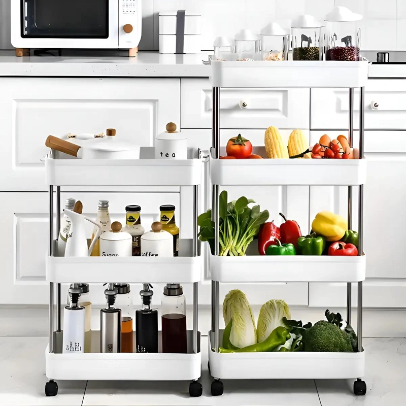 MUEBLE ORGANIZADOR MULTIFUNCIONAL 4 NIVELES COLOR BLANCO - 6