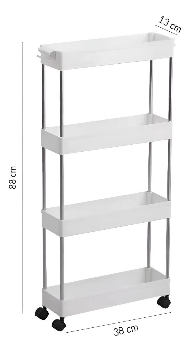 MUEBLE ORGANIZADOR MULTIFUNCIONAL 4 NIVELES COLOR BLANCO - 7