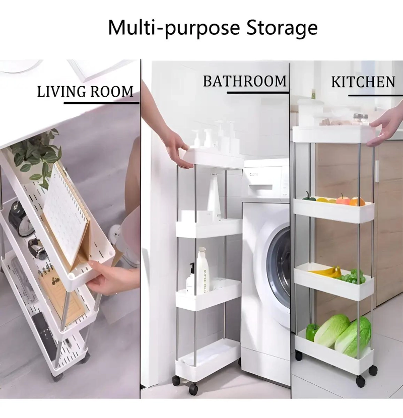 MUEBLE ORGANIZADOR MULTIFUNCIONAL 4 NIVELES COLOR BLANCO - 8