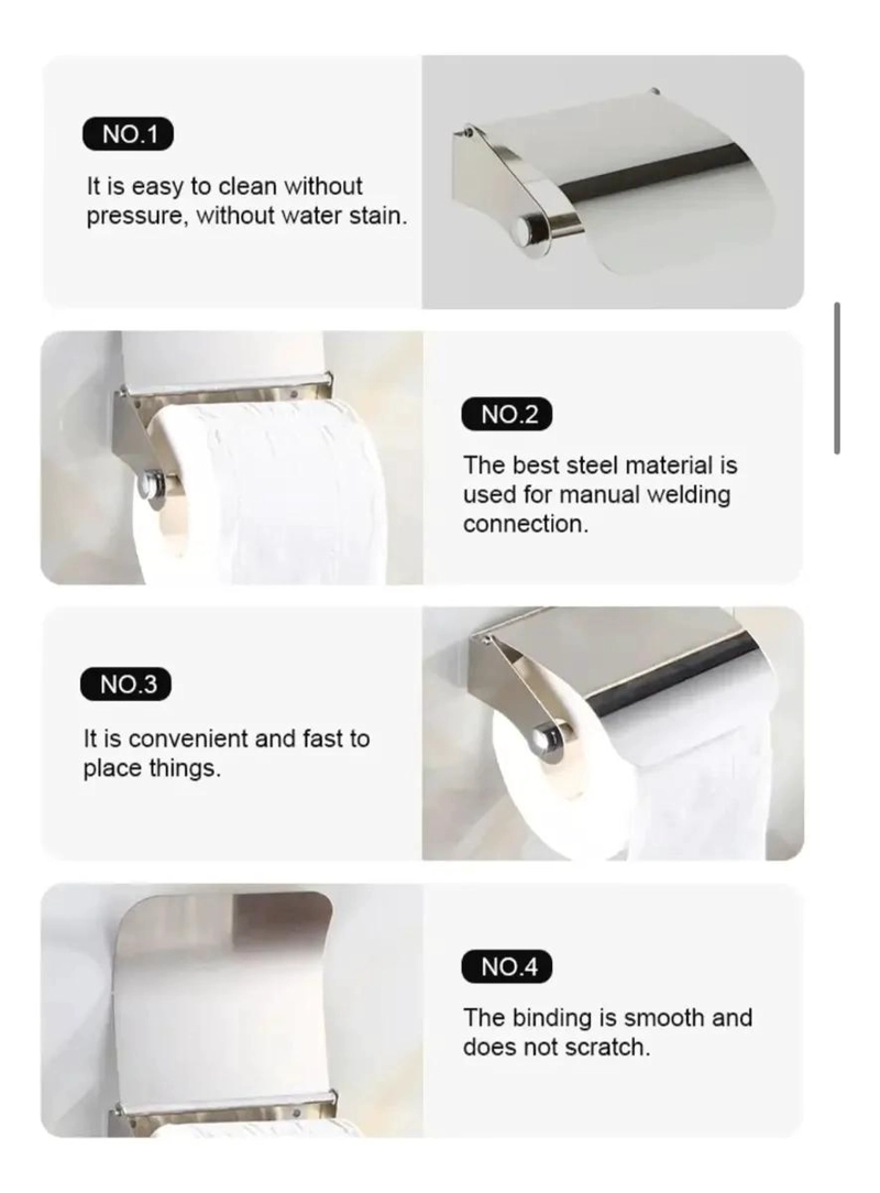 SOPORTE DOBLE PARA PAPEL HIGIE NICO ORGANIZADOR DE BAÑO - 3