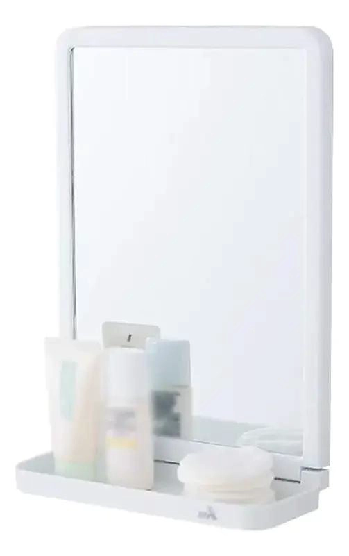 ESTANTE DE BAÑO CON ESPEJO DE PARED Y VENTOSAS PARA FACIL INSTALACION - 1