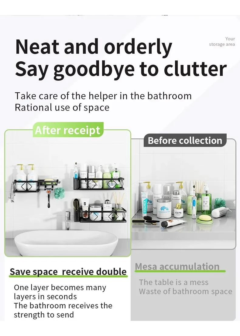 PACK DE 3 ESTANTES DE DUCHA ORGANIZADOR PARA BAÑO - 1