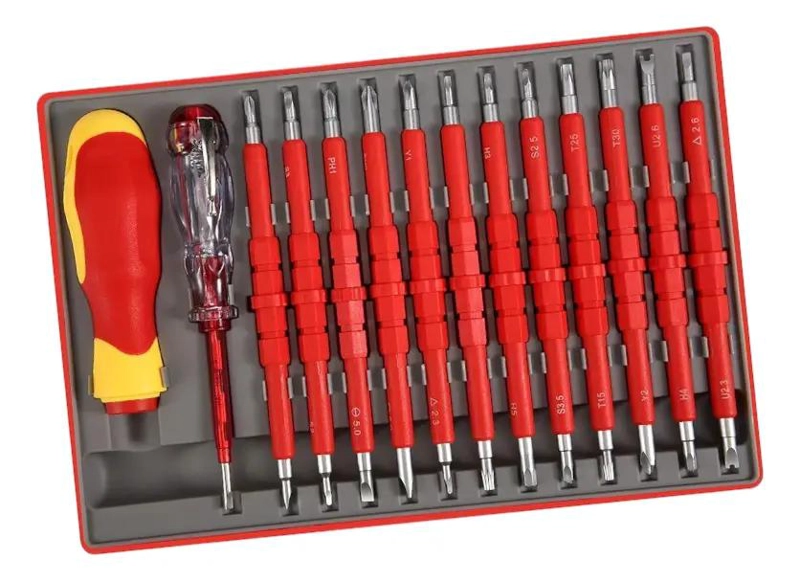 SET DE DESTORNILLADORES AISLADOS 14 PIEZAS CON TESTER VDE - 3