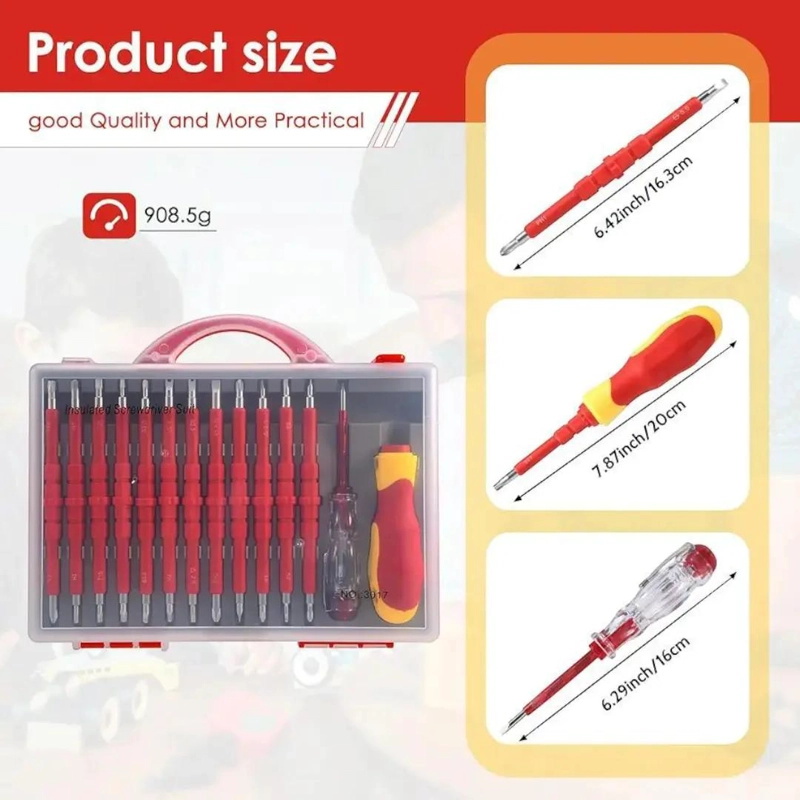 SET DE DESTORNILLADORES AISLADOS 14 PIEZAS CON TESTER VDE - 4