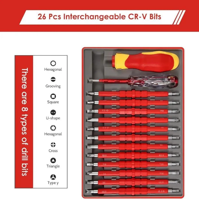 SET DE DESTORNILLADORES AISLADOS 14 PIEZAS CON TESTER VDE - 5