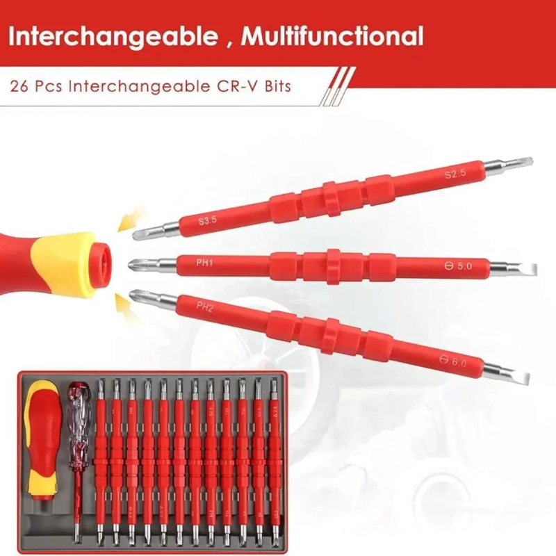 SET DE DESTORNILLADORES AISLADOS 14 PIEZAS CON TESTER VDE - 6