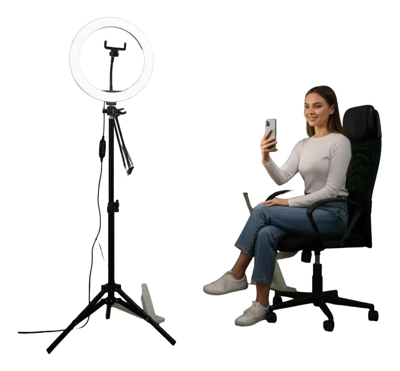 ILUMINADOR PORTATIL DE 10 PULGADAS CON TRIPODE AJUSTABLE - 1