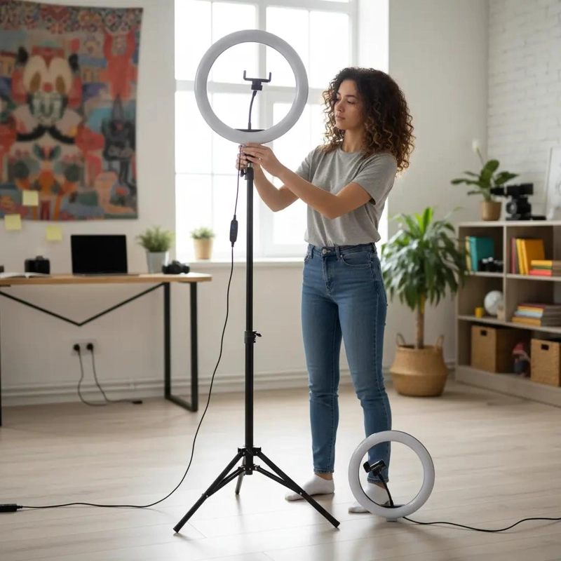 ILUMINADOR PORTATIL DE 10 PULGADAS CON TRIPODE AJUSTABLE - 2