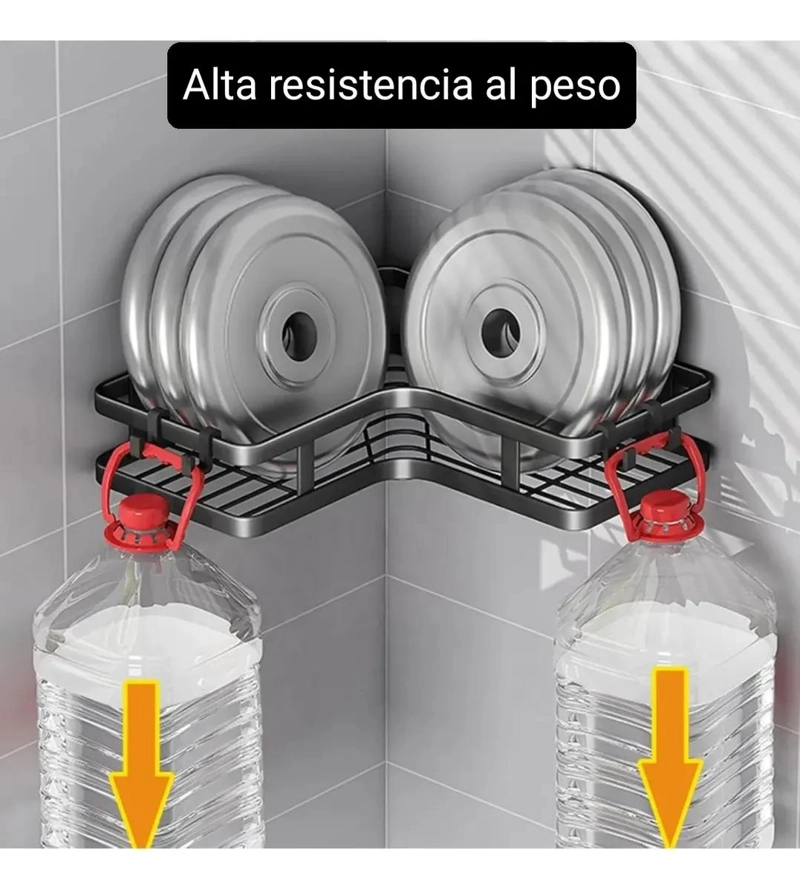 ORGANIZADOR ESQUINERO ADHESIVO PARA DUCHA DE METAL - 2