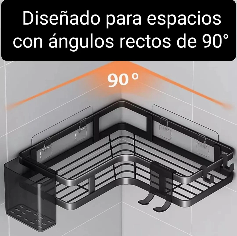 ORGANIZADOR ESQUINERO ADHESIVO PARA DUCHA DE METAL - 3