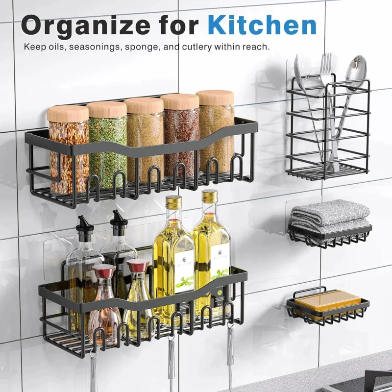 SET DE 5 ORGANIZADORES ESQUINEROS PARA DUCHA Y BAÑO - 3