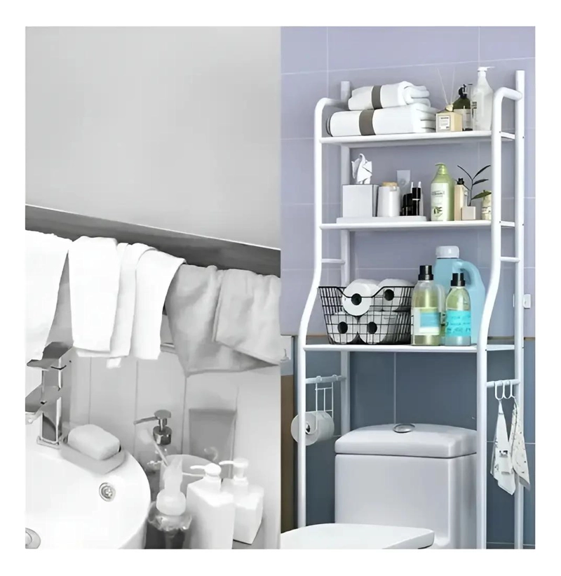 ESTANTE ORGANIZADOR DE BAÑO ARMABLE COLOR BLANCO - 1
