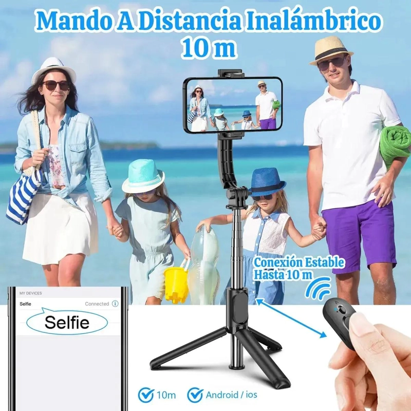 PALO SELFIE CON LUZ Y TRIPODE BLUETOOTH PARA MOVILES - 4