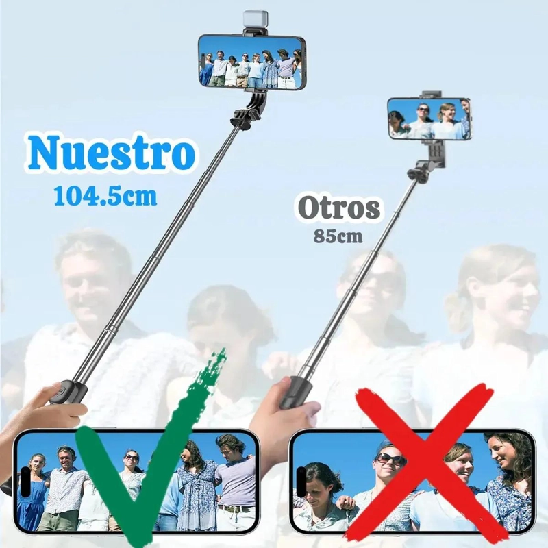 PALO SELFIE CON LUZ Y TRIPODE BLUETOOTH PARA MOVILES - 9