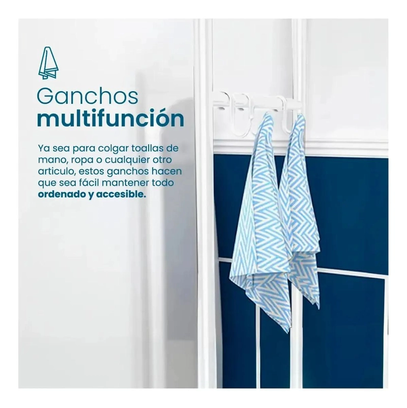 MUEBLE ORGANIZADOR DE BAÑO CON 3 ESTANTES METALICOS - 8
