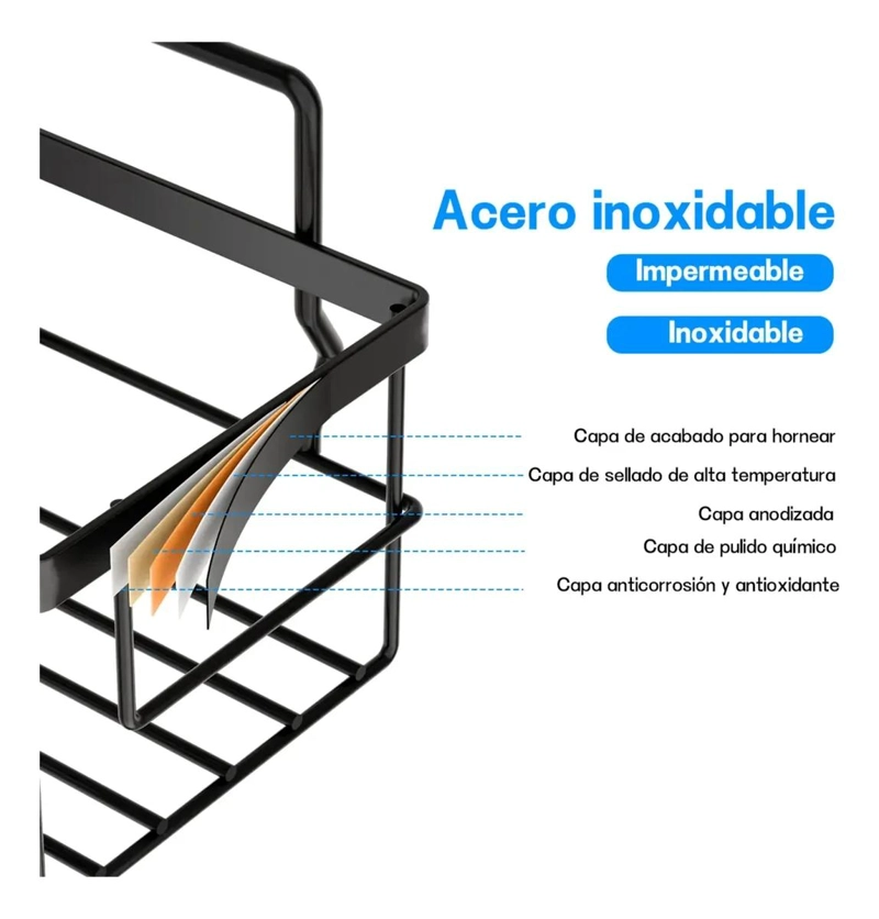 ESTANTE ESQUINERO METALICO PARA DUCHA CON 5 COMPARTIMENTOS - 2