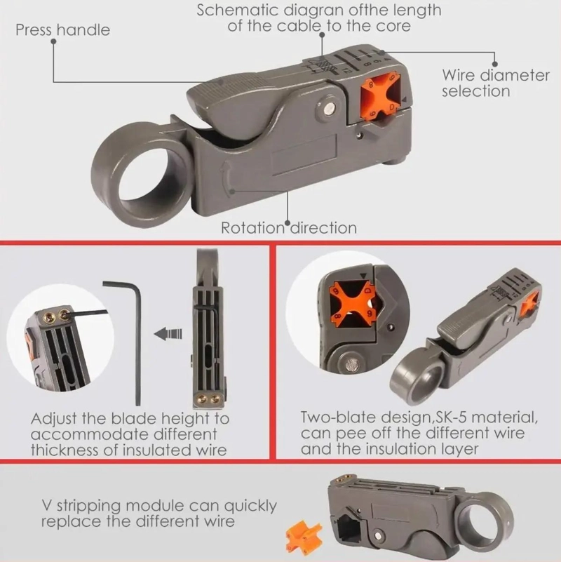 ALICATES PARA PRENSAR Y PELAR CABLES - 6