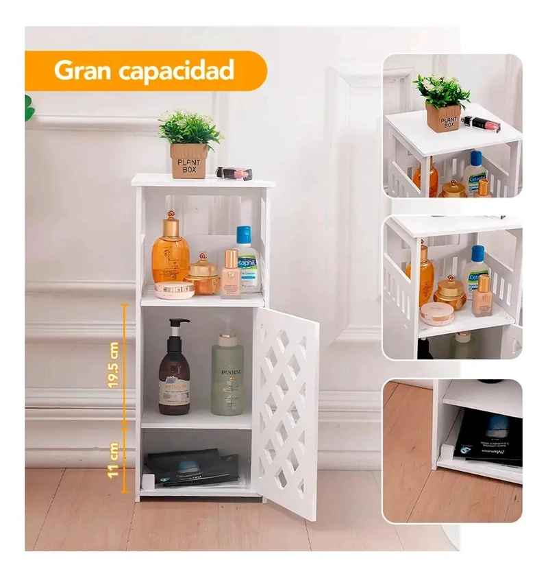 ESTANTE ORGANIZADOR BLANCO PARA BAÑO Y DORMITORIO CON 2 REPISAS - 3