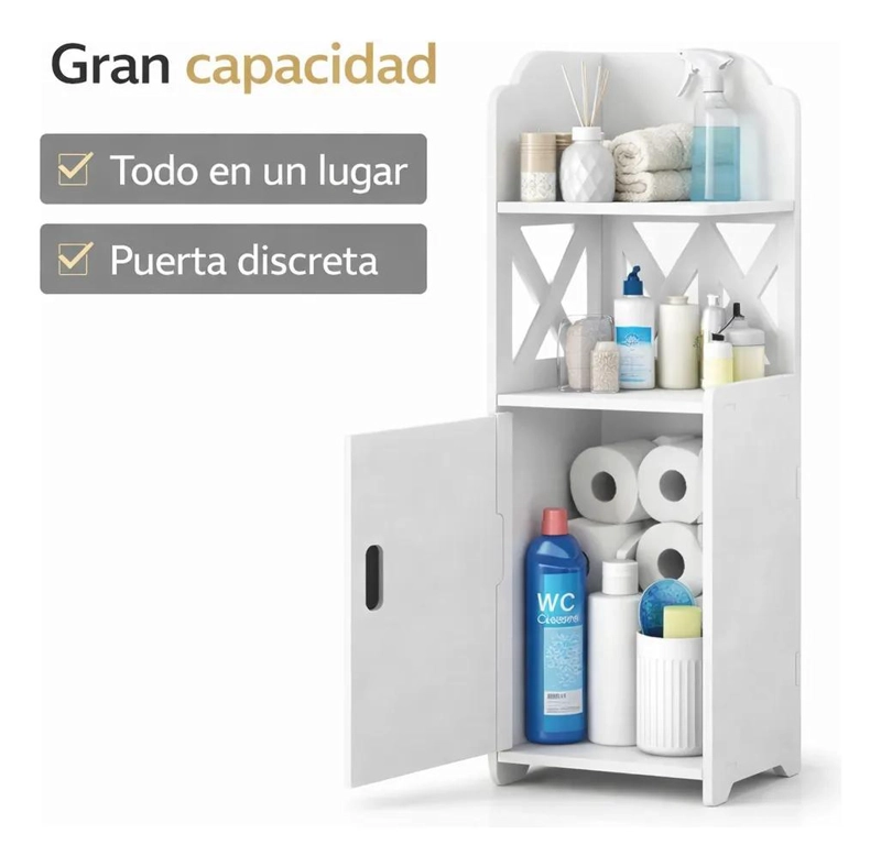 ORGANIZADOR VERTICAL MULTIUSO PARA BAÑO Y COCINA EN COLOR BLANCO - 2