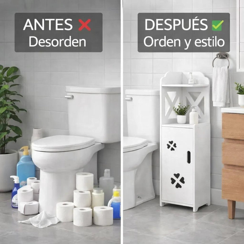 ORGANIZADOR VERTICAL MULTIUSO PARA BAÑO Y COCINA EN COLOR BLANCO - 5