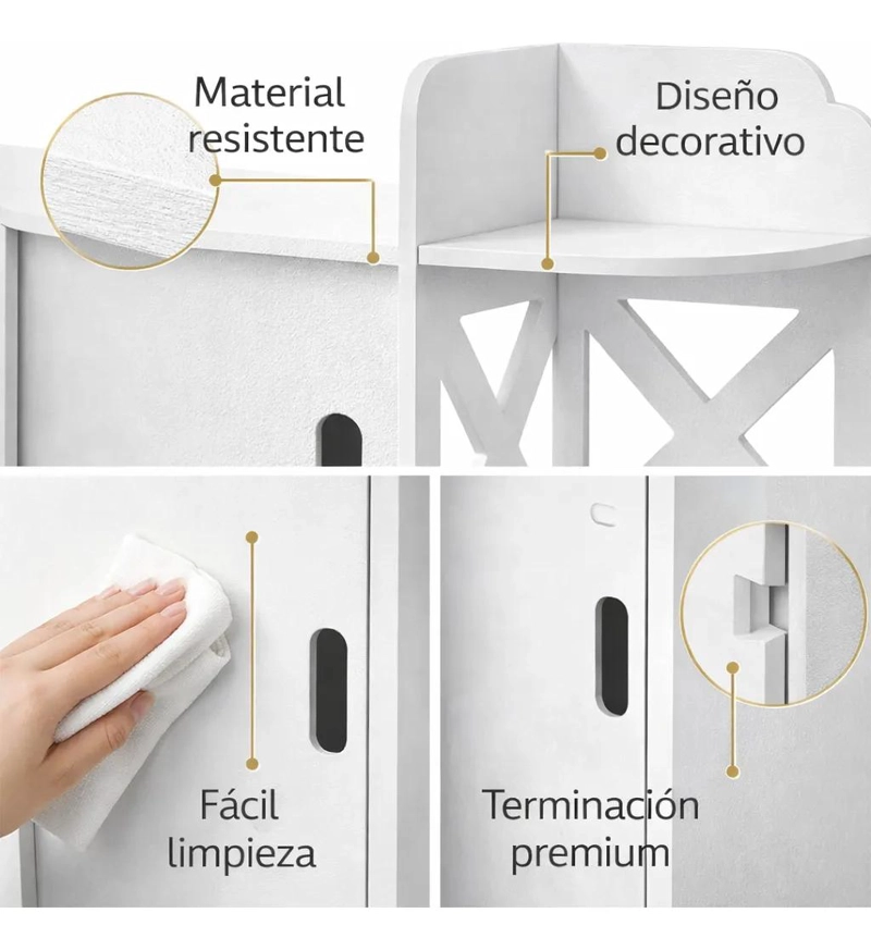 ORGANIZADOR VERTICAL MULTIUSO PARA BAÑO Y COCINA EN COLOR BLANCO - 6