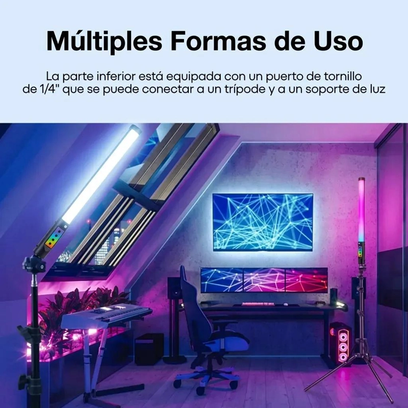 VARA LUMINOSA LED TUBO DE LUZ DE RELLENO NEGRA - 7