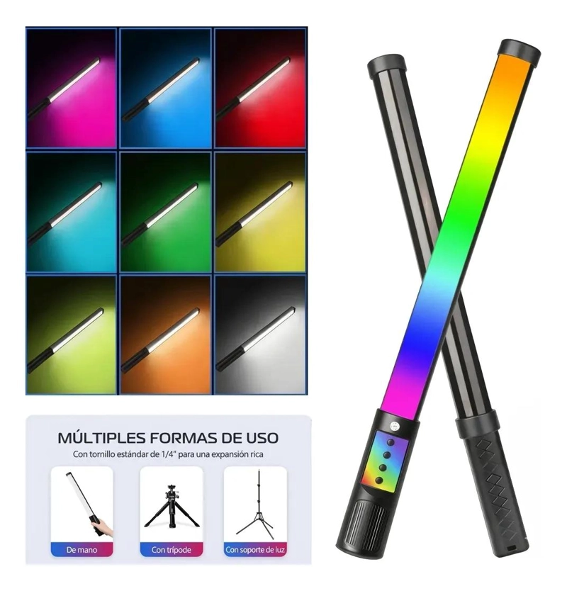 VARA LUMINOSA LED TUBO DE LUZ DE RELLENO NEGRA - 8