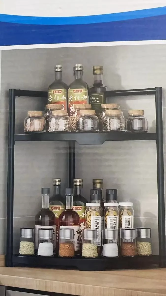 ESTANTE ESQUINERO DE 2 NIVELES PARA BAÑO Y COCINA - 2