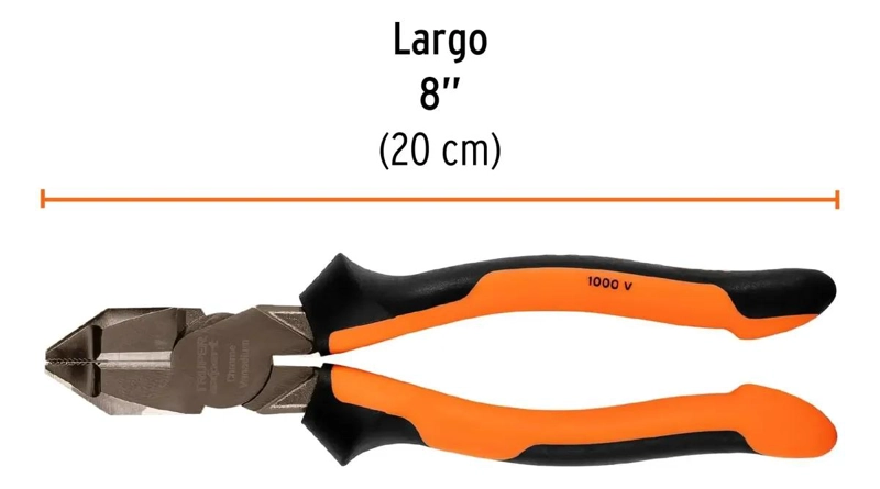 ALICATE DE ELECTRICISTA 8 PULGADAS CON MANGO ERGONOMICO - 2