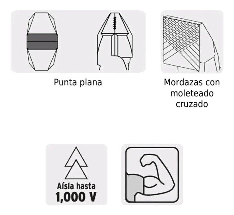 ALICATE DE ELECTRICISTA 8 PULGADAS CON MANGO ERGONOMICO - 3