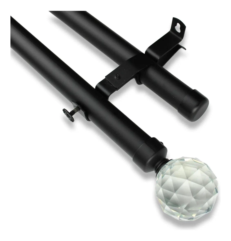 BARRAS DE CORTINA METALICAS EXTENSIBLES 120-210 CM COLOR NEGRO - 1
