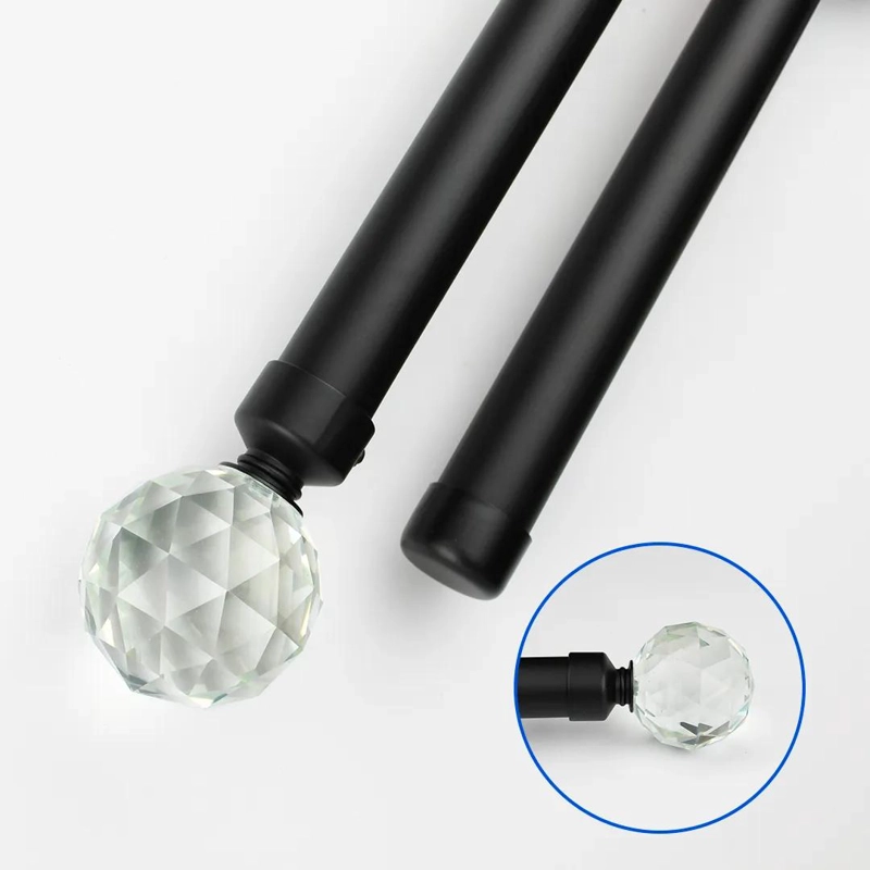 BARRAS DE CORTINA METALICAS EXTENSIBLES 120-210 CM COLOR NEGRO - 6