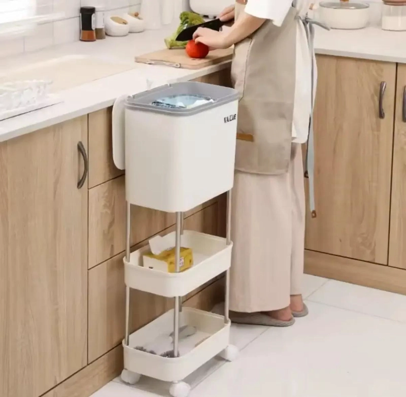 ORGANIZADOR MULTIFUNCIONAL DE COCINA CON 3 NIVELES BEIGE - 4