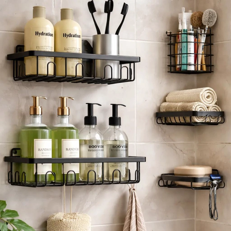 SET DE 5 ORGANIZADORES COLGANTES PARA BAÑO Y COCINA - 1