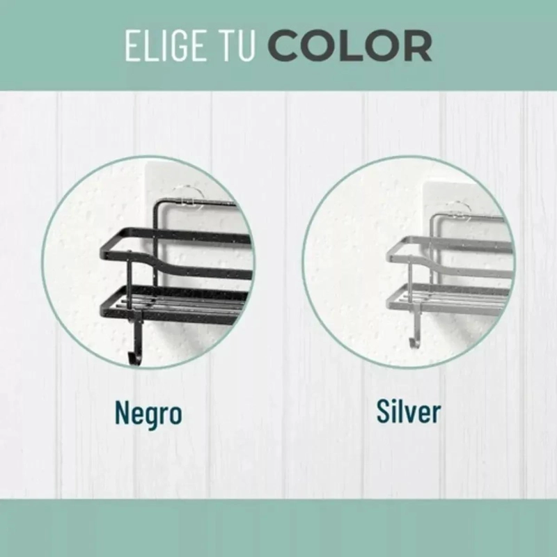 SET DE 2 CANASTILLOS DE ACERO INOXIDABLE PARA DUCHA - 7