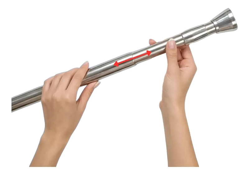 BARRA DUCHA EXTENSIBLE CROMADA DE 130 A 250 CM PARA BAÑO - 1