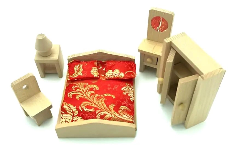 MUEBLE MINIATURA DE DORMITORIO PARA JUGUETES - 1