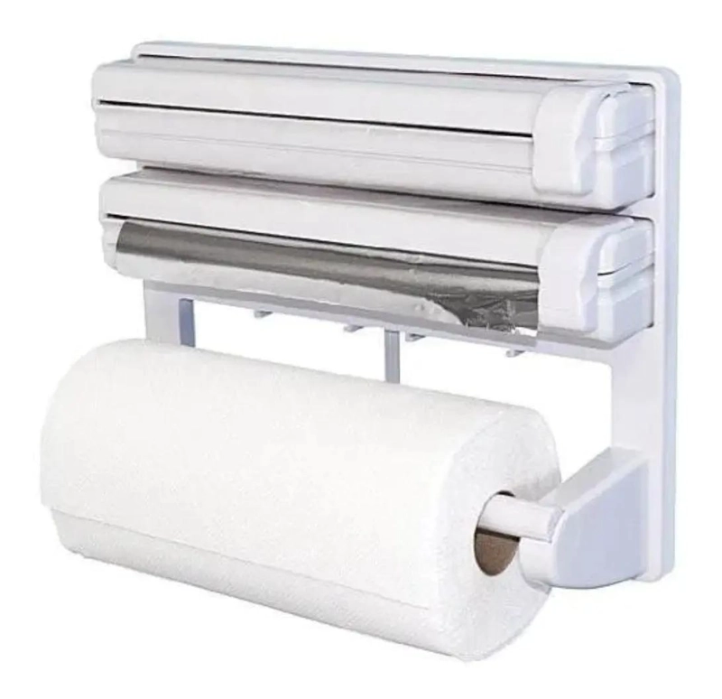 DISPENSADOR TRIPLE DE PAPEL ALUMINIO Y COCINA MONTADO EN PARED - 1