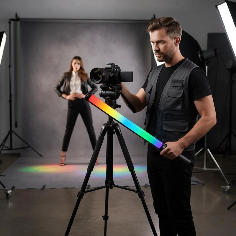 BARRA DE LUZ LED RGB RECARGABLE DE 49 CM PARA FOTOGRAFIA - 2