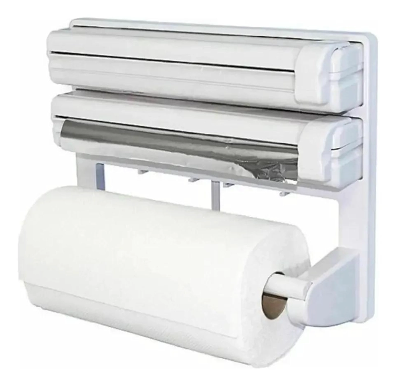 DISPENSADOR TRIPLE PARA ROLLO DE COCINA CON CORTANTE - 4
