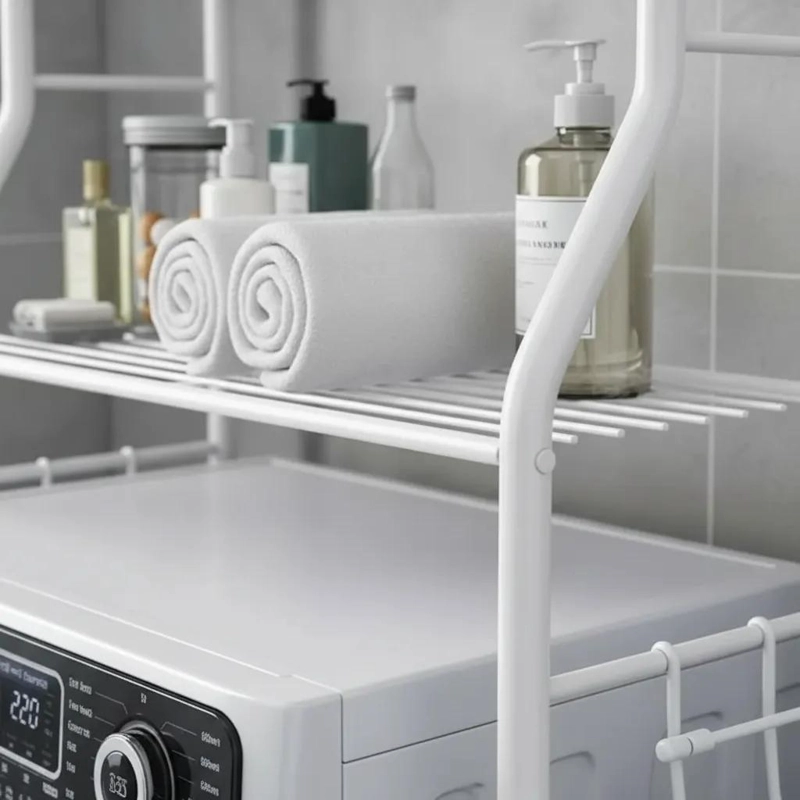 ESTANTE ORGANIZADOR METALICO DE 3 NIVELES PARA BAÑO Y LAVADORA - 5