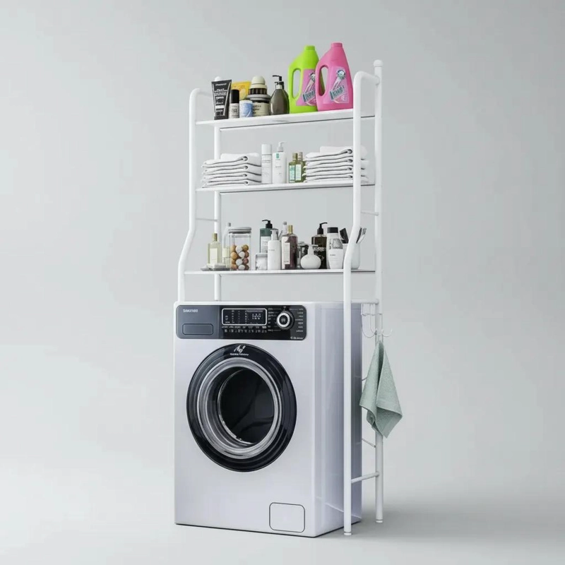 ESTANTE ORGANIZADOR METALICO DE 3 NIVELES PARA BAÑO Y LAVADORA - 6