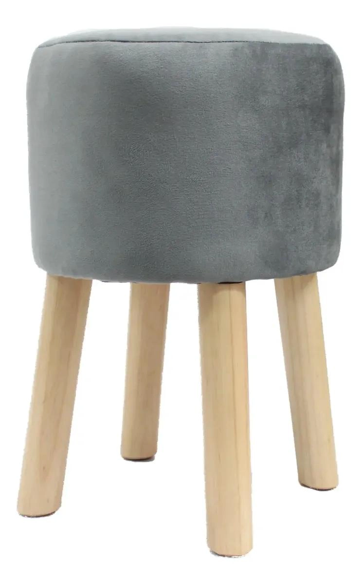 POUF REDONDO DE FELPA ELEGANTE Y VERSATIL PARA EL HOGAR - 1
