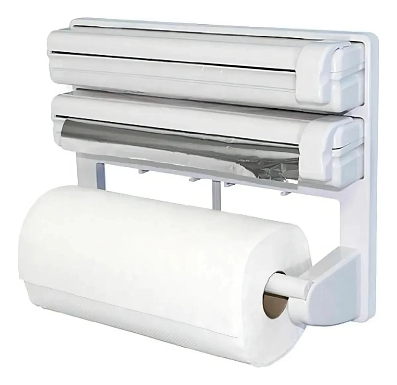 DISPENSADOR TRIPLE PARA ROLLO DE TOALLA Y FILM - 3