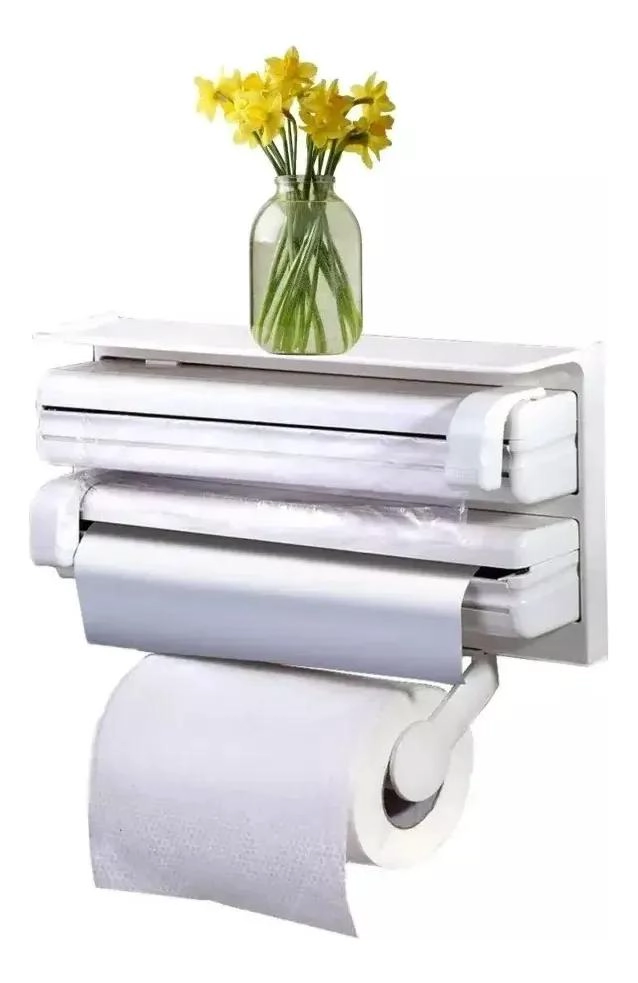 DISPENSADOR TRIPLE PARA ROLLO DE TOALLA Y FILM - 5