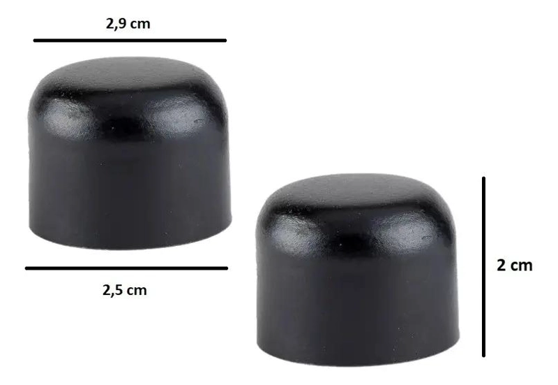 PACK DE 4 TOPES METALICOS PARA BARRAS DE CORTINA DE 25 MM - 4