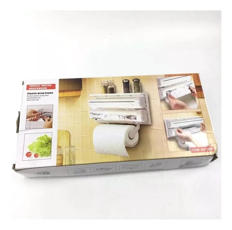 DISPENSADOR TRIPLE DE PAPEL ALUMINIO PARA COCINA - 5
