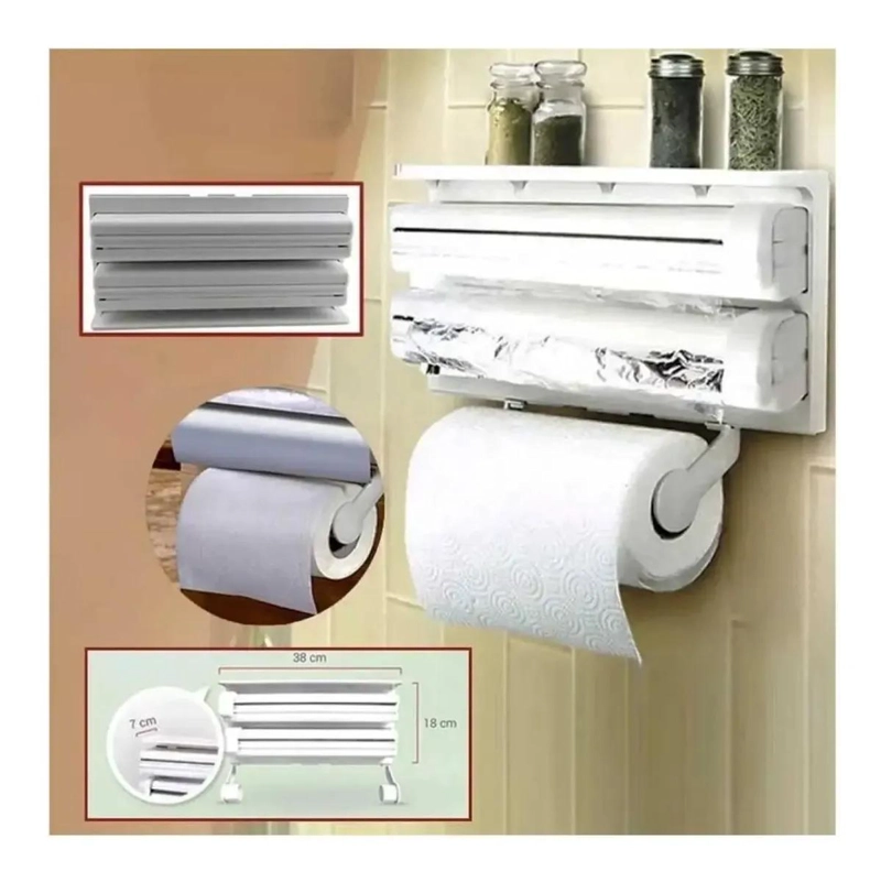 DISPENSADOR TRIPLE DE PAPEL ALUMINIO PARA COCINA - 7